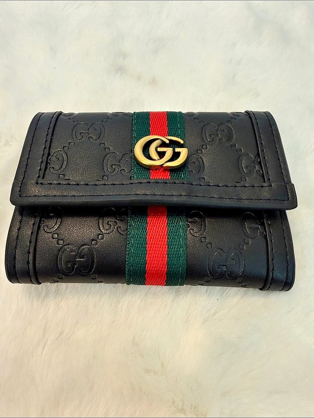 NWOT Source Unknown Signature Web Bifold Wallet in Black & Red